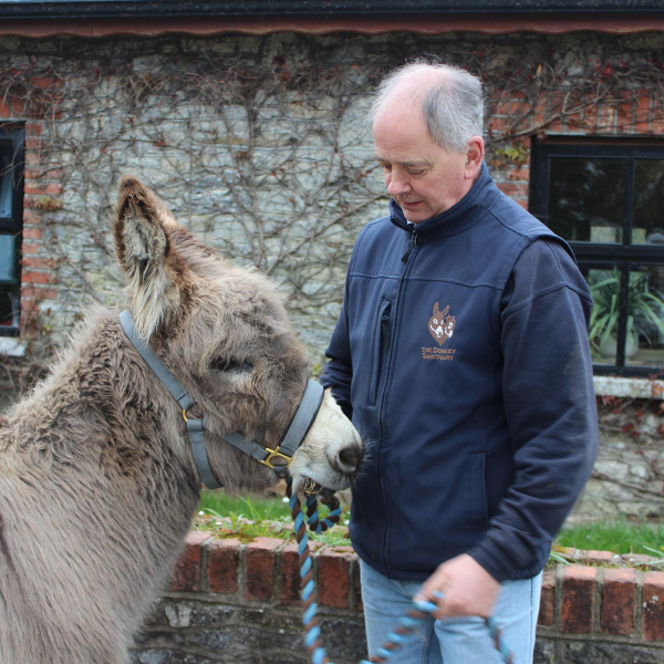 Dylan the donkey with driver Eugene