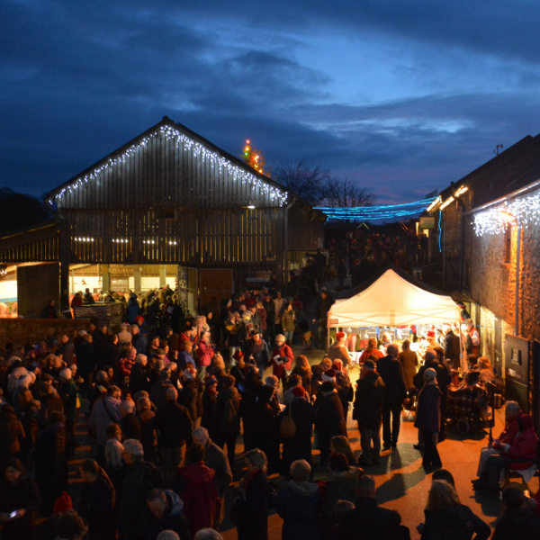 main yard at night crowd of people