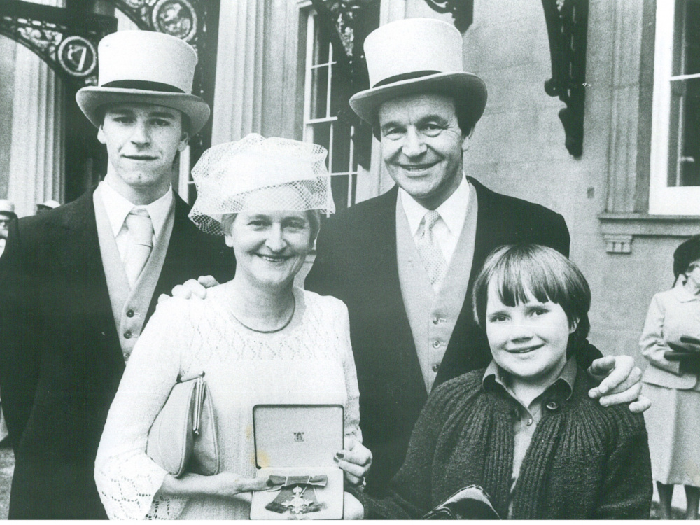 Dr Svendsen with family at New Year's Honours ceremony