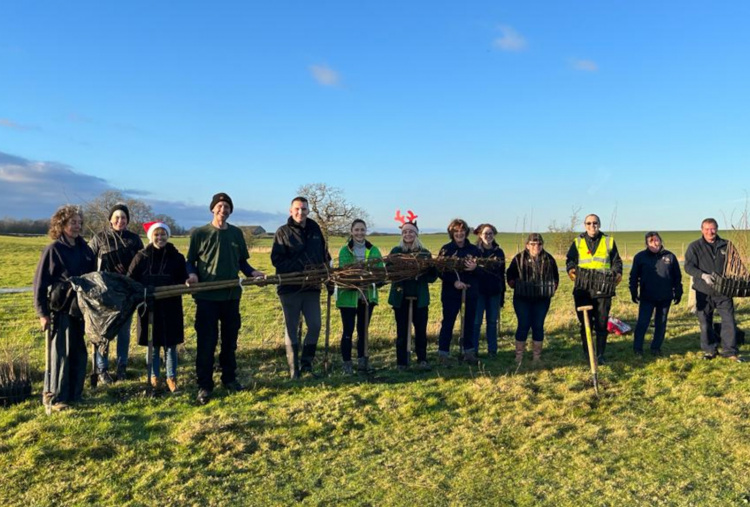 The team planting trees at The Donkey Sanctuary Leeds