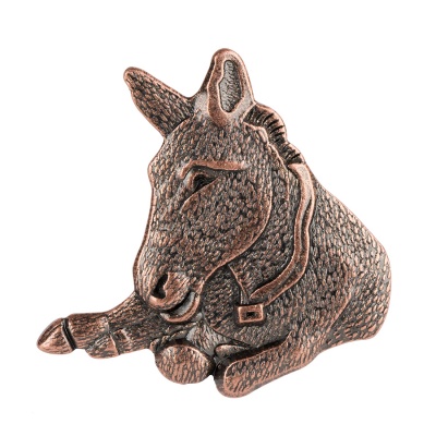 Gilt lapel pin donkey badge