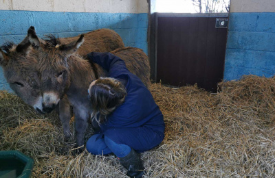 Patricia and Lilybee after being rescued