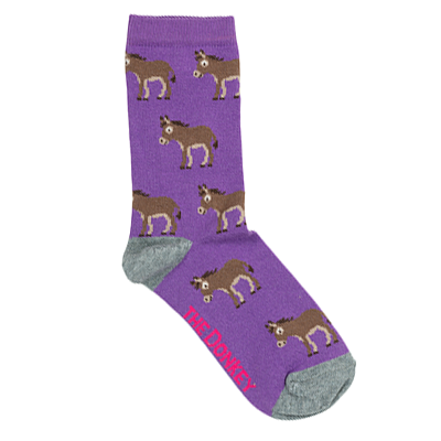 Donkey Themed Purple Socks