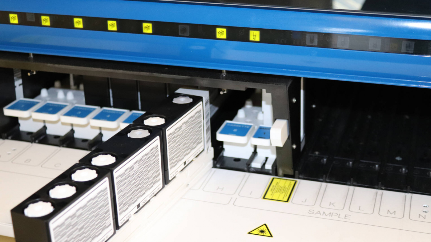 Reagent cassettes at pathology lab