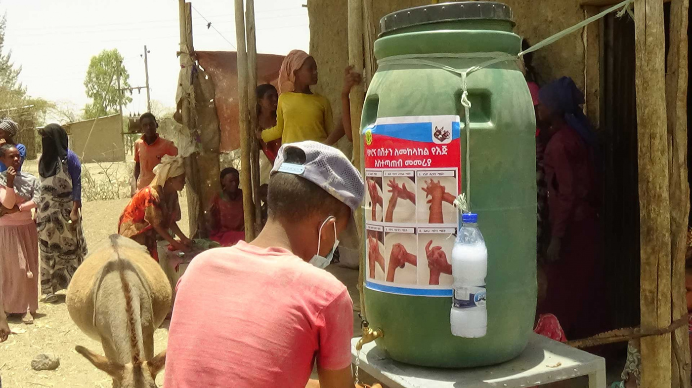 Water station funded by The Donkey Sanctuary at Alage College