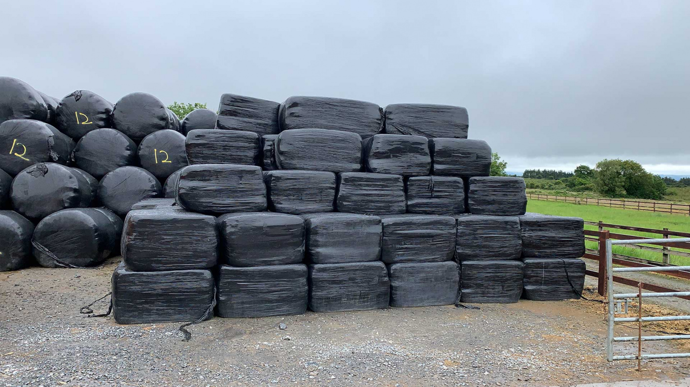 Haylage bales in Liscarroll, Ireland